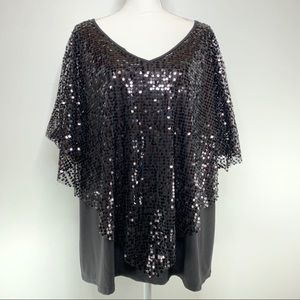 Notations Sequin Flowy Evening Blouse Size 3x